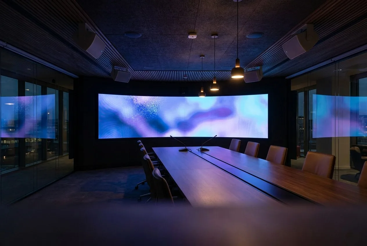 Konferenzraum mit professioneller Medien- und AV-Technik